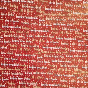 Hârtie kraft pentru ambalat cadouri, decor roșu cu mesajul "Happy New Year", 200x70 cm 112594464 - Ambalaje cadouri