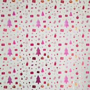 Метализирана хартия за опаковане на подаръци, пачки, дрънкулки и сърца 150х70 см 112594479 - Rex Опаковъчна хартия