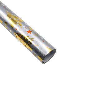 Metallisiertes Papier zum Verpacken von Geschenken, Dekoration mit goldenen Bändern, 150x70 cm