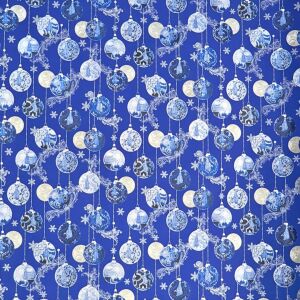 Papier metaliczny do pakowania prezentów, taniec niebieskich kulek, 150x70 cm 112594482 - Rex Papier pakowy