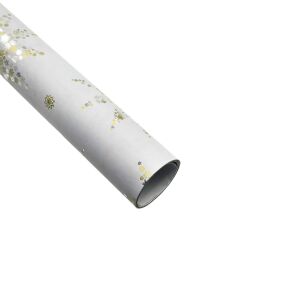 Papier metaliczny do pakowania prezentów, złoto-srebrne płatki śniegu, 150x70 cm 112594475 - Sztuka i hobby