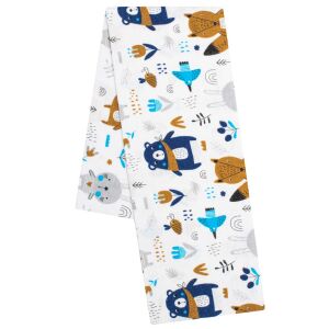 New Baby fehér flanel pelenka erdei állat mintával - Textil pelenka