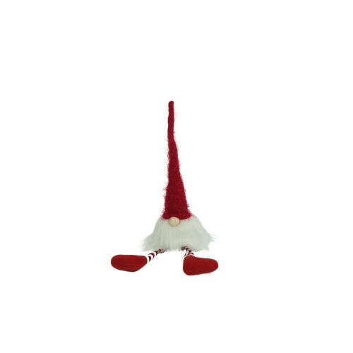 Flippy Elf karácsonyi dísz, fehér és piros textil gnóm dekoráció 