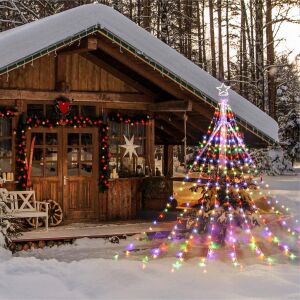 Karácsonyi csillagfényekkel díszített ház télen - Nonbrand Fényfüzér