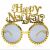 Arany Happy New Year Partybrille, goldener Rahmen