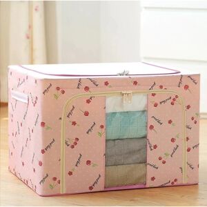 Flippy 100L Zusammenklappbare Aufbewahrungsbox mit Reißverschluss, Kirschmuster, Rosa - Ideal für Kleidung, Spielzeug und Bettwäsche. - Lagerung & Organisation