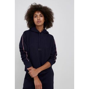 Hanorac Tommy Hilfiger pentru femei, bleumarin, cu dungi albe și roșii pe mâneci - Pulovere pentru femei