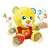 Hand interacting with Clementoni Interactive Plush Bear - Macko Lacko, yellow, 30cm, sings, talks, teaches letters and numbers