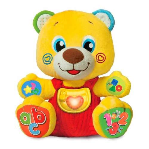Clementoni Interactive Plush Bear - Macko Lacko, yellow, 30cm, sings, talks, teaches letters and numbers