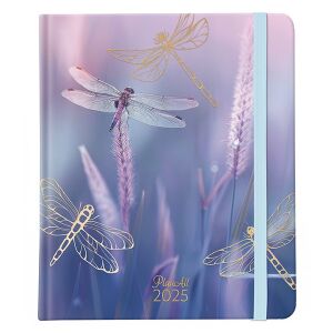 Határidőnapló PLANALL New Classic Pink Art B/5 heti keményfedelű gumis 2025. 112627093 - Irodai kiegészítő