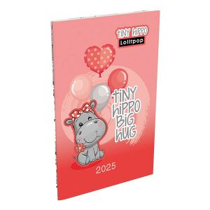 Zsebnaptár LIZZY CARD Lollipop Tiny Hippo  A/6 heti papírborítós 2025. 112627772 - Irodai kiegészítő