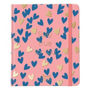 Határidőnapló PLANALL New Classic Love B/5 heti keményfedelű gumis 2025. 112627776 - Irodai kiegészítő