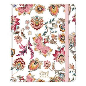 Határidőnapló PLANALL New Classic Paisley B/5 heti keményfedelű gumis 2025. 112627777 - Irodai kiegészítő