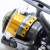 Kiyoshi KD5000 fishing reel spool, black and gold, 13 bearings, line capacity markings