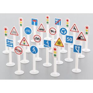 Znaki drogowe 24 szt. 97494939 - Figura, DIY, Pojazd zdalnie sterowany, Deskorolka elektryczna, Zabawkowy karabin, nabój, Samochód do gier, Autostrada i parking i Figurka bajkowego bohatera