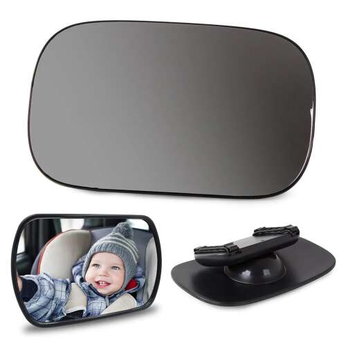 360 degree rotating car mirror for baby monitoring with baby in car seat reflected
