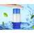 Water dispenser pump for 5 liter bottles, blue and white, manual pump, in use