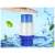 Water dispenser pump for 5 liter bottles, blue and white, manual pump, in use
