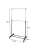 Dimensions of the black clothes rack with wheels, adjustable height, for hanging clothes and storing shoes