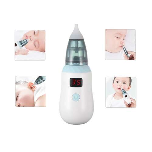 Kollázs a BabySafe elektromos orrszívó használatáról