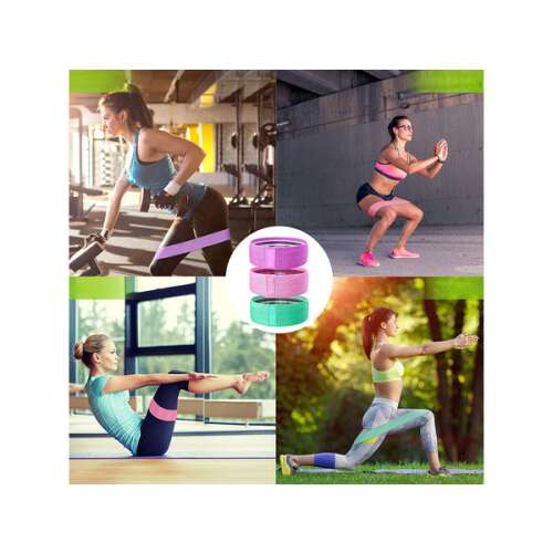 Colaj cu femei care folosesc benzi de rezistență pentru diverse exerciții