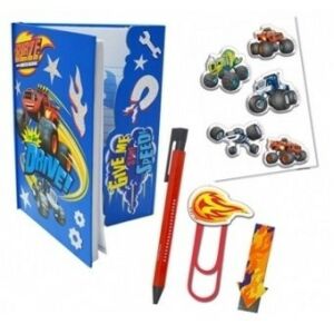 Jurnal creativ Blaze și Mașinile Monstru cu pix, autocolante, agrafă de birou și semn de carte - Jurnale