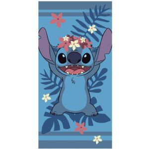 Плажна кърпа Disney Lilo & Stitch, 70x140cm, бързосъхнеща, Стич с венец от цветя - Homyl