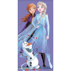 Disney Die Eiskönigin Lila Bade-/Strandtuch 70x140 cm mit Elsa, Anna und Olaf - Badezubehör