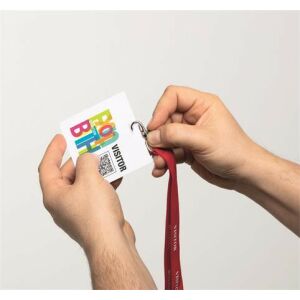 Névkitűző, Euro kivágás, 97x86 mm, DURABLE "VISITOR BADGE", fehér 122868691 - Durable