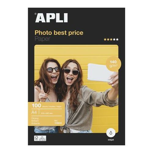 APLI Best Price A4 fotópapír, 140 g/m2, fényes, tintasugaras nyomtatóhoz - Fotópapír