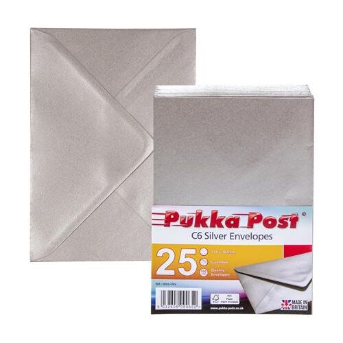 Boríték, C6, szilikonos, PUKKA PAD "Silver", ezüst 122878816