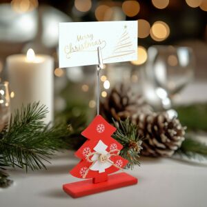 Držiak na menovky - so štipcom - vianočný strom - 8,5 x 12 cm 112710632 - Menovky na stoly