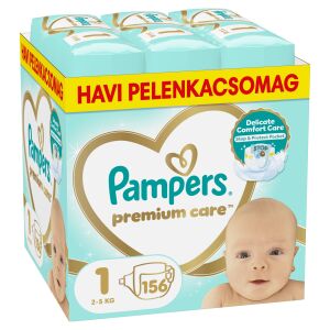Pampers Premium Care месечен пакет пелени 2-5 кг Новородено 1 (156 бр.)