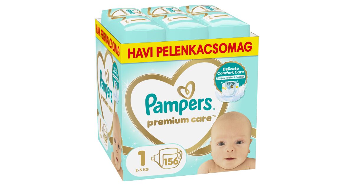 Pampers Premium Care monthly nappy pack 2-5kg Newborn 1 (156pcs