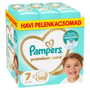 Pampers Premium Care havi Pelenkacsomag 15kg+ Junior 7 (108db) 145306487 - Pelenkázás
