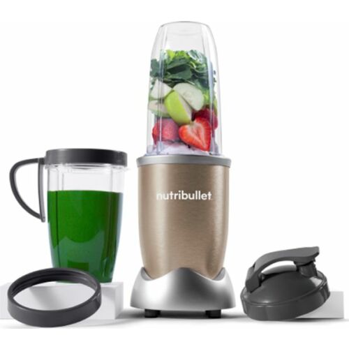 Nutribullet NB907CP Pro Bronze Blender with ingredients and cup