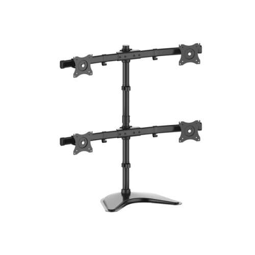 Multibrackets Deskstand Basic Quad Black monitor stand for 4 screens, 15-27 inch, 75x75 and 100x100 VESA