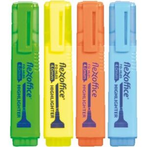 Szövegkiemelő készlet, 1-4 mm, FLEXOFFICE "HL05", 4 különböző szín 122870802 - FlexOffice