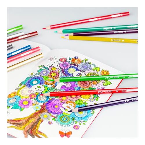 Színes ceruza készlet, háromszögletű, KORES "Triangular", 36 különböző szín