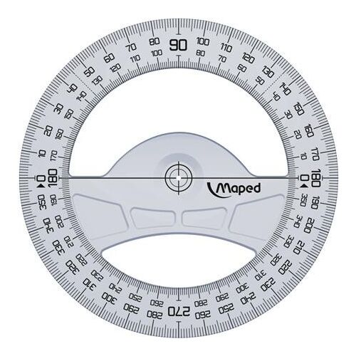 Szögmérő, műanyag, 360°, MAPED "Geometric"