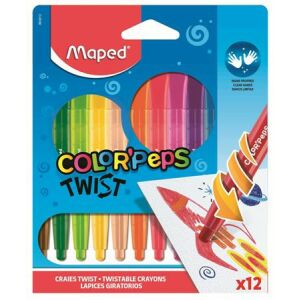 Zsírkréta, kitekerhető, MAPED "Color'Peps", 12 különböző szín 122873324 - Maped