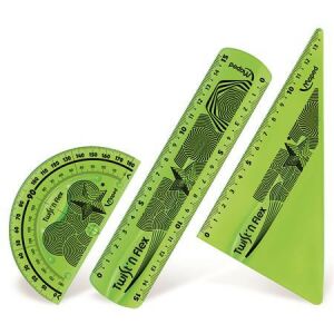 Vonalzókészlet, műanyag, törhetetlen, 3 darabos, MAPED "Twist'n Flex" 122873536 - Vonalzó