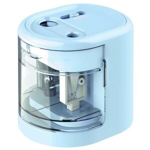 Hegyező, kétlyukú, asztali, elemes, USB töltővel, RAPESCO"PS12-USB", világoskék 122874364 - Irodai kiegészítő