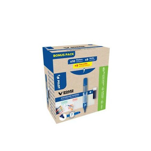 Táblamarker, 2,3 mm, kúpos, PILOT "V-Board Master, Bonus Pack", kék + betét 122877793