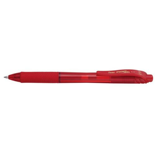Zseléstoll, 0,35 mm, nyomógombos, PENTEL "EnerGelX BL107", piros 122877886