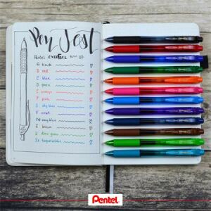 Zseléstoll, 0,35 mm, nyomógombos, PENTEL "EnerGelX BL107", zöld 122877929 - Pentel