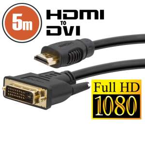 DVI-D / HDMI kábel - 5 m aranyozott csatlakozóval 39899713 