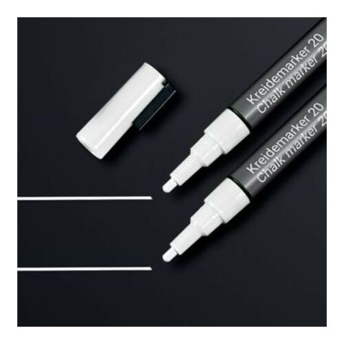 Folyékony krétamarker, kúpos hegy, 1-2 mm SIGEL, fehér