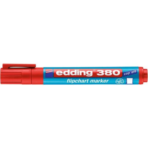Flipchart marker, 1,5-3 mm, kúpos, EDDING "380", piros 122880375
