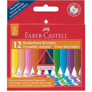 Zsírkréta, háromszögletű, FABER-CASTELL "Grip", 12 különböző szín 122880640 - Faber-Castell
